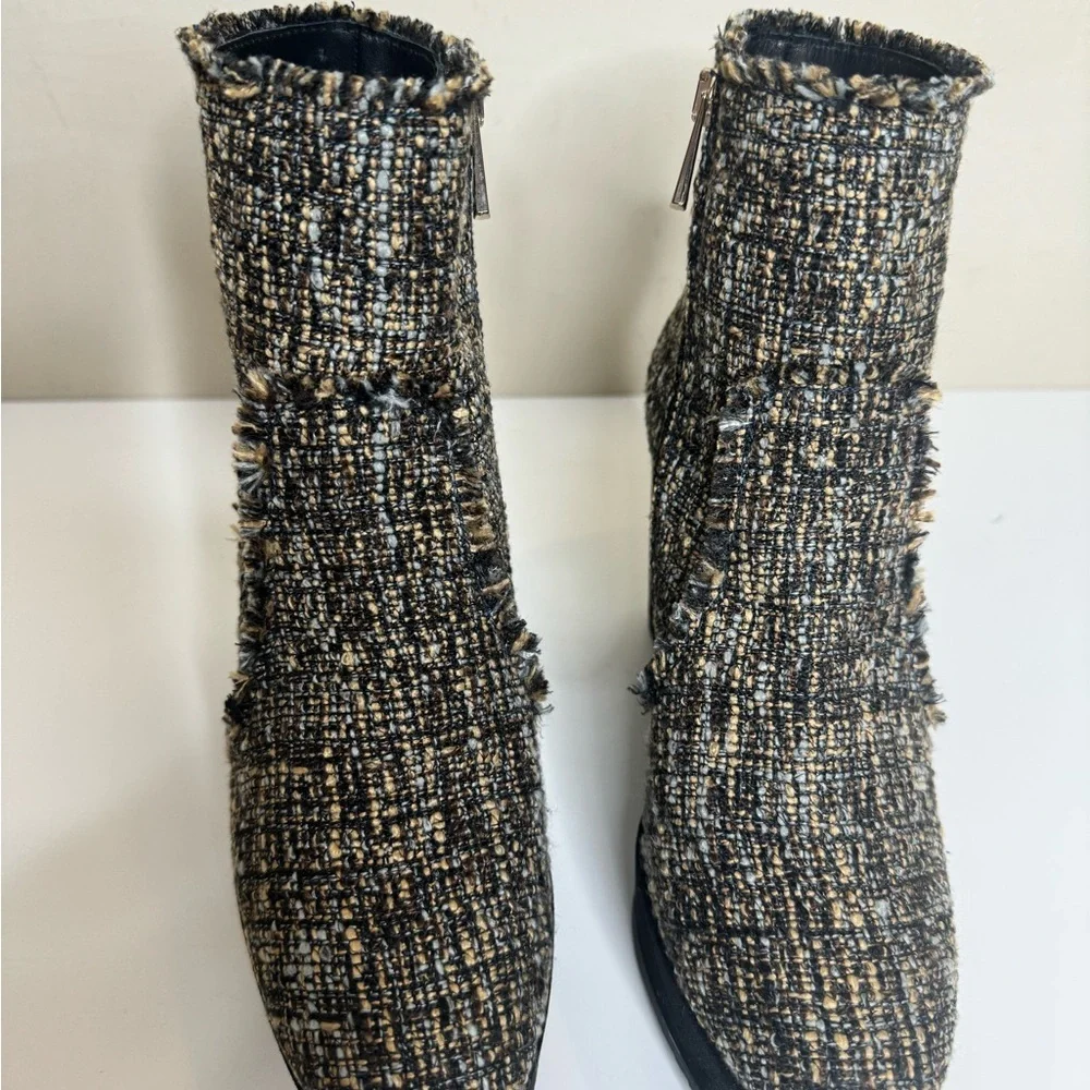 Castañer Quiaca Ankle Made in Spain Tweed suede Wedge Ankle Boots Platform Heel